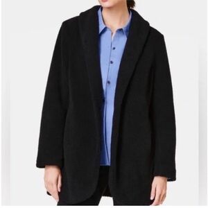 SPANX Black Cozy Teddy Shawl Jacket, Size M, NWT
